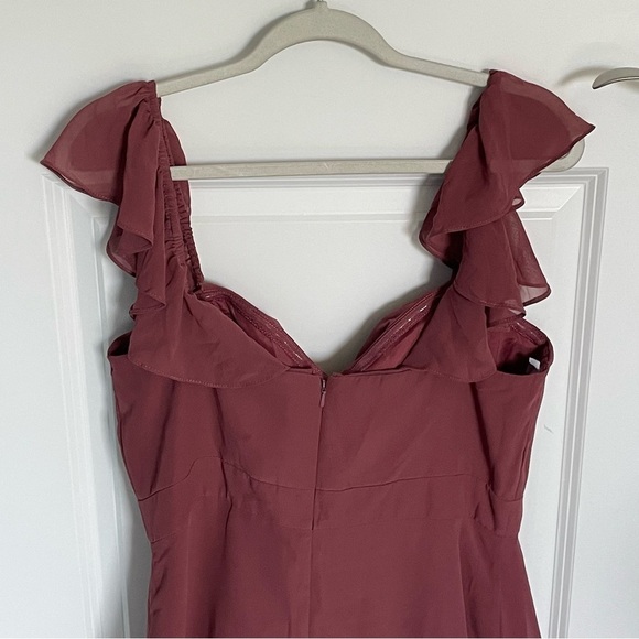 Revelry Scarlet Chiffon Ruffle Maxi Dress 29584 - Picture 9 of 16